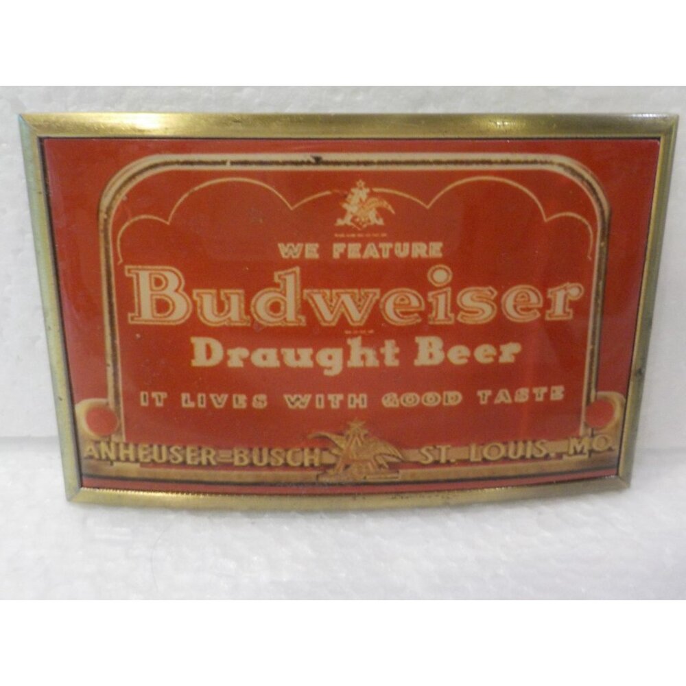 2010 Limited Ed. Budweiser Draught Beer Belt Buckle Fits up to 1.5" Belt